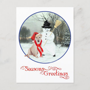 Cartão Postal De Festividades Natal do Labrador Amarelo