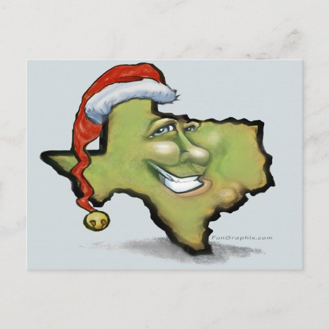 Cartão Postal De Festividades Natal do Texas (Frente)