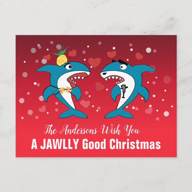 Cartão Postal De Festividades Natal do tubarão (Frente)