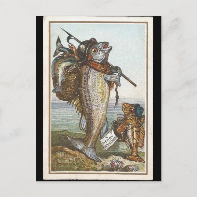 Cartão Postal De Festividades Natal dos Peixes Vitorianos (Frente)