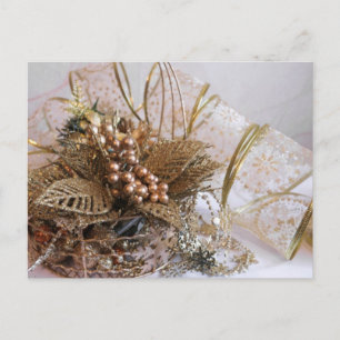 Cartão Postal De Festividades Natal Dourado festivo