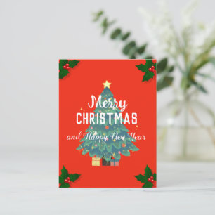 Cartão Postal De Festividades Natal e feliz ano novo modernos