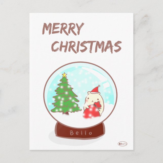 Cartão Postal De Festividades Natal em Crystal Ball (Frente)