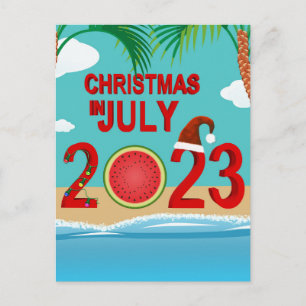 Cartão Postal De Festividades Natal em Julho 2023 Praia de Melancia