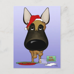 Cartão Postal De Festividades Natal em Malinois Belga - Como??