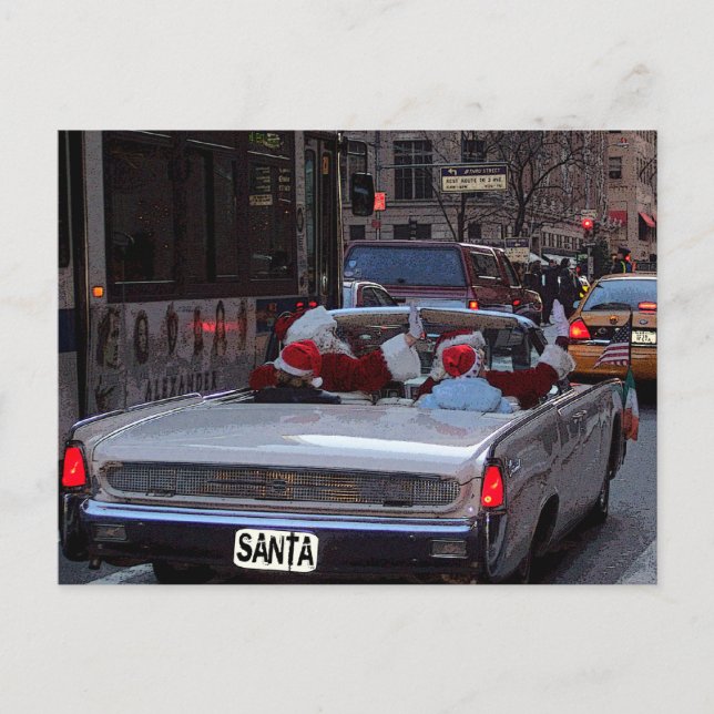 Cartão Postal De Festividades Natal em Nova Iorque (Frente)