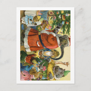 Cartão Postal De Festividades Natal Em Terra Animal