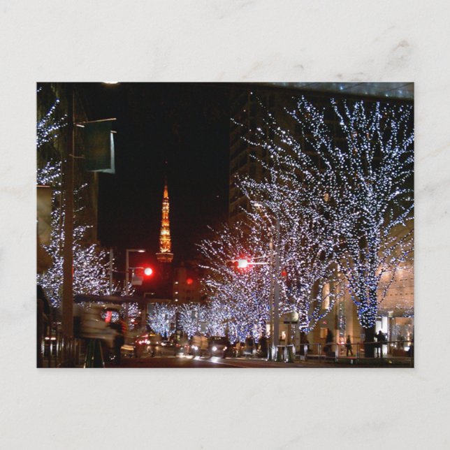 Cartão Postal De Festividades Natal em Tóquio, Japão (Frente)