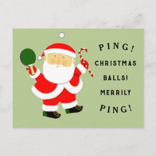 Cartão Postal De Festividades Natal engraçado de tênis de mesa