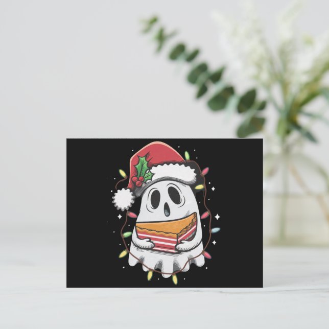 Cartão Postal De Festividades Natal Fantasma Bonito Papai Noel Festa Natal Féria (Em pé/Frente)