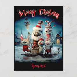 Cartão Postal De Festividades Natal Feliz Personalizado Divertido