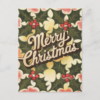 Cartão Postal De Festividades Natal Feliz Vintage