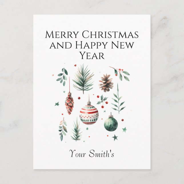 Cartão Postal De Festividades Natal festivo (Frente)