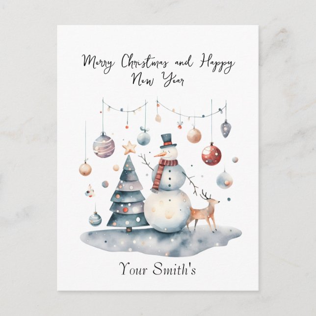 Cartão Postal De Festividades Natal festivo (Frente)