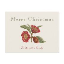 Natal Floral Verde e Vermelho Elegante