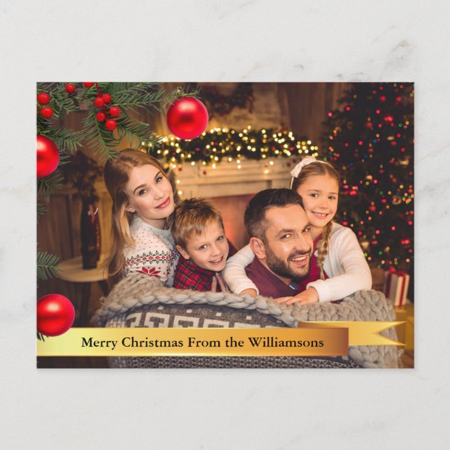 Cartão Postal De Festividades Natal - Foto da Árvore de Natal (Frente)