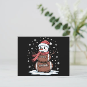 Cartão Postal De Festividades Natal Futebol Americano Boneco de Neve Xmas Esport