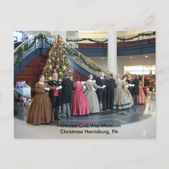 Cartão Postal De Festividades Natal Harrisburg, Museu Nacional da Guerra Civil d (Frente)