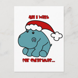 Cartão Postal De Festividades Natal Hippo