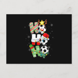 Cartão Postal De Festividades Natal Ho-Ho-Ho Papai Noel Rena Soccer Xmas para