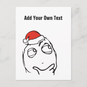Cartão Postal De Festividades Natal Le Me Memes Pensando Texto personalizado EDI