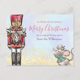 Cartão Postal De Festividades Natal Magnífico do Quebra-Nozes no Inverno