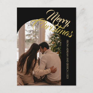 Cartão Postal De Festividades Natal Minimal Elegante Família Moderna 1 Foto