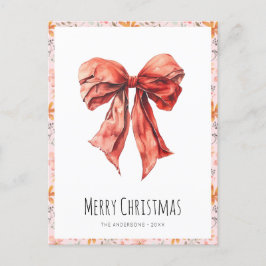 Cartão Postal De Festividades Natal Minimalista do Arco Vermelho