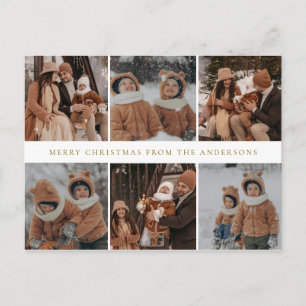 Cartão Postal De Festividades Natal Minimalista Elegante   Família Moderna 6 Fot