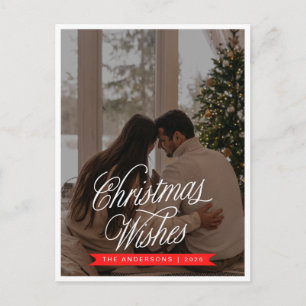 Cartão Postal De Festividades Natal Minimalista Elegante   Foto de Família Moder