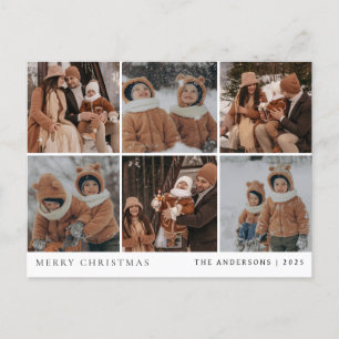Cartão Postal De Festividades Natal mínimo elegante Foto da família moderna 6