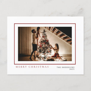 Cartão Postal De Festividades Natal mínimo elegante Retrato da família moderna