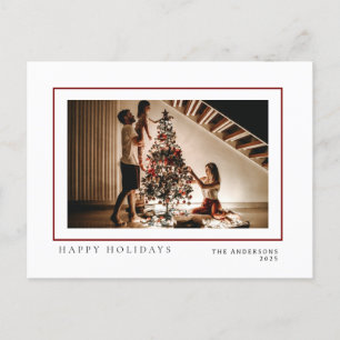 Cartão Postal De Festividades Natal mínimo elegante Retrato da família moderna
