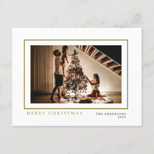 Cartão Postal De Festividades Natal mínimo elegante   Retrato da família moderna