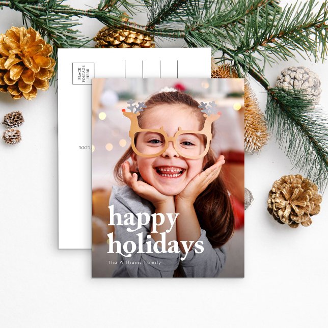 Cartão Postal De Festividades Natal Moderno e Elegante 1 Foto (Criador carregado)