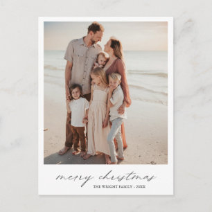 Cartão Postal De Festividades Natal Moderno Foto Minimalista Elegante