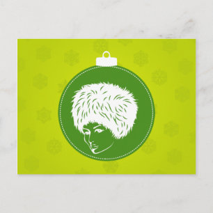 Cartão Postal De Festividades Natal Modish do limão