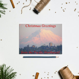 Cartão Postal De Festividades Natal Montanhoso do Pacífico Noroeste