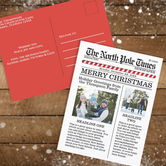 Cartão Postal De Festividades Natal Multi-Foto Dois Foto Engraçado (Criador carregado)