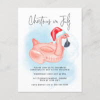 Natal Na Festa De Piscina Flamingo De Verão De Jul