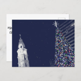 Cartão Postal De Festividades Natal na Filadélfia com texto personalizável