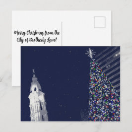 Cartão Postal De Festividades Natal na Filadélfia com texto personalizável