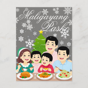 Cartão Postal De Festividades Natal nas Filipinas Maligayang Pasko '24