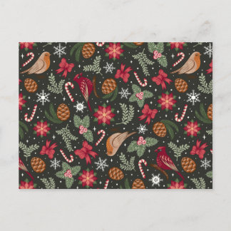 Cartão Postal De Festividades Natal Natural Ditsy