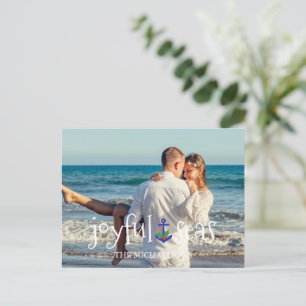 Cartão Postal De Festividades Natal Náutico da Praia do Mar Joyful