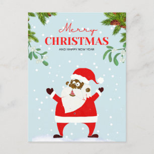 Cartão Postal De Festividades Natal negro afro-americano