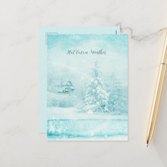 Cartão Postal De Festividades Natal Neva No Clima Quente Do Cacau (Frente/Verso In Situ)