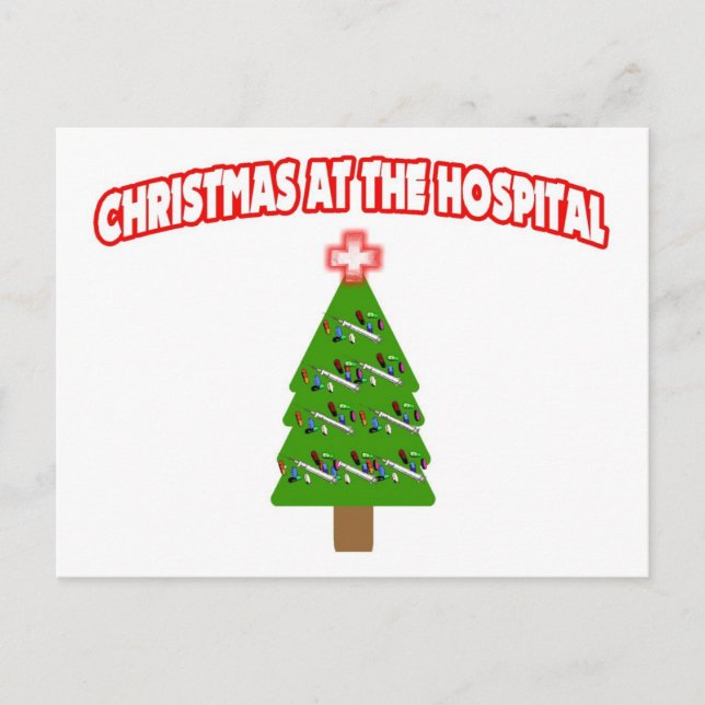 Cartão Postal De Festividades Natal no hospital (Frente)