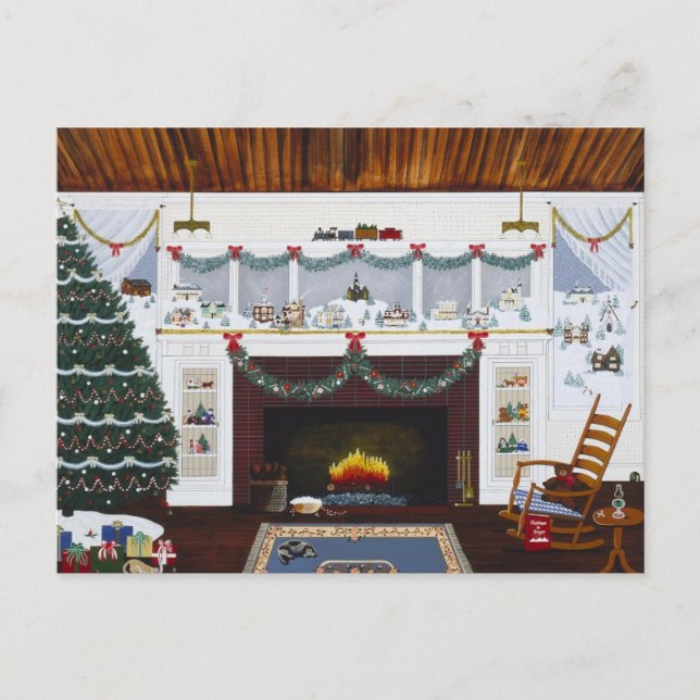 Cartão Postal De Festividades Natal no Oregon (Frente)