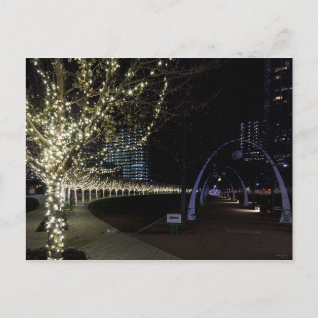 Cartão Postal De Festividades Natal No Parque Klyde Warren (Frente)